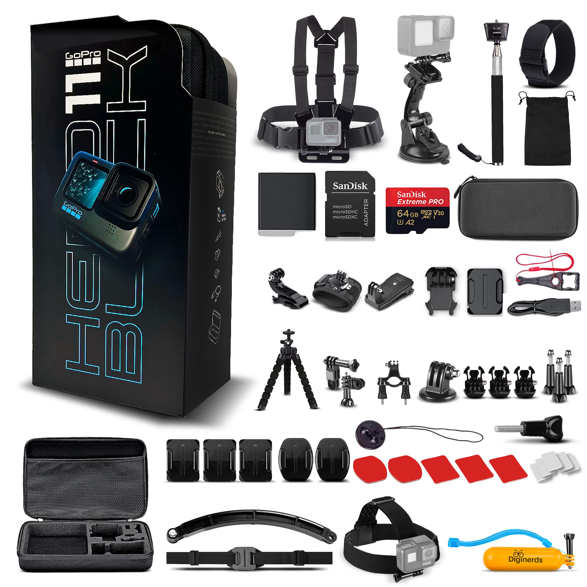 GoPro HERO11 (Hero 11) Black - Waterproof Action Camera with 5.3K Ultra HD Video, 27MP Photos, 1/1.9